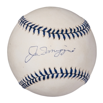 Joe DiMaggio Single Signed OAL Budig Baseball With DiMaggio Day Logo (Family LOA)